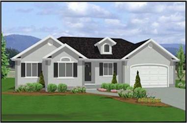 3-Bedroom, 1377 Sq Ft Contemporary Home Plan - 129-1036 - Main Exterior