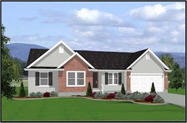 3-Bedroom, 1404 Sq Ft Contemporary Home Plan - 129-1037 - Main Exterior