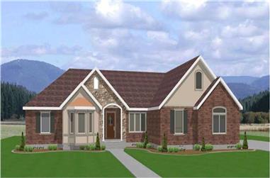 3-Bedroom, 2112 Sq Ft Contemporary Home Plan - 129-1038 - Main Exterior
