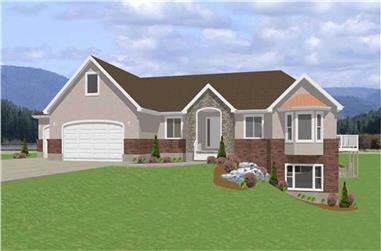 3-Bedroom, 1940 Sq Ft Contemporary Home Plan - 129-1041 - Main Exterior