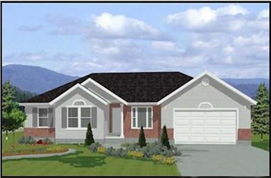3-Bedroom, 1382 Sq Ft Contemporary Home Plan - 129-1042 - Main Exterior