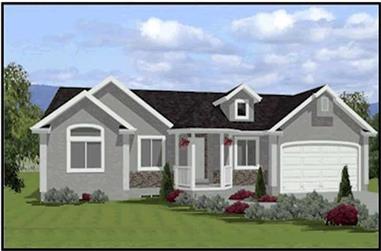 3-Bedroom, 1448 Sq Ft Contemporary Home Plan - 129-1050 - Main Exterior