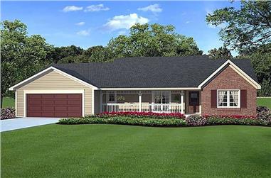 3-Bedroom, 1575 Sq Ft Country Home Plan - 131-1019 - Main Exterior
