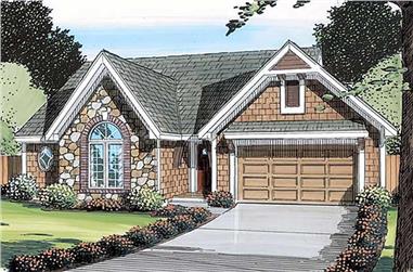 3-Bedroom, 1674 Sq Ft Small House Plans - 131-1035 - Front Exterior