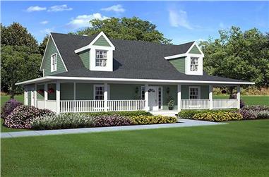 3-Bedroom, 1907 Sq Ft Country House Plan - 131-1037 - Front Exterior