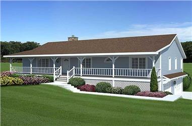 3-Bedroom, 1792 Sq Ft Country House Plan - 131-1040 - Front Exterior