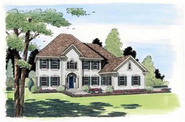 3-Bedroom, 3023 Sq Ft Colonial Home Plan - 131-1053 - Main Exterior
