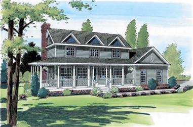 3-Bedroom, 2356 Sq Ft Country Home Plan - 131-1056 - Main Exterior