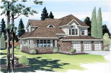 3-Bedroom, 2478 Sq Ft Country Home Plan - 131-1062 - Main Exterior