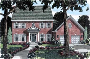 4-Bedroom, 2768 Sq Ft Colonial Home Plan - 131-1066 - Main Exterior