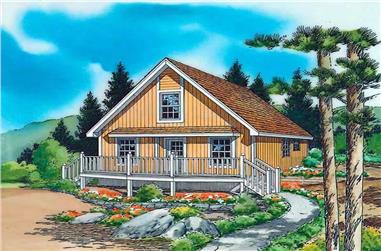 2-Bedroom, 1003 Sq Ft Country House Plan - 131-1075 - Front Exterior