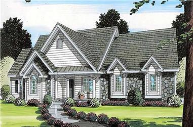 3-Bedroom, 2219 Sq Ft Country House Plan - 131-1086 - Front Exterior