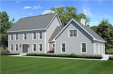 3-Bedroom, 3138 Sq Ft Colonial House Plan - 131-1092 - Front Exterior