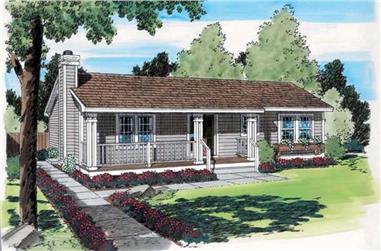 3-Bedroom, 1092 Sq Ft Country House Plan - 131-1101 - Front Exterior