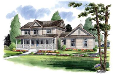 4-Bedroom, 2234 Sq Ft Country Home Plan - 131-1115 - Main Exterior