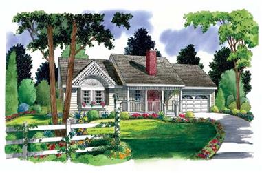 3-Bedroom, 1112 Sq Ft Country House Plan - 131-1121 - Front Exterior