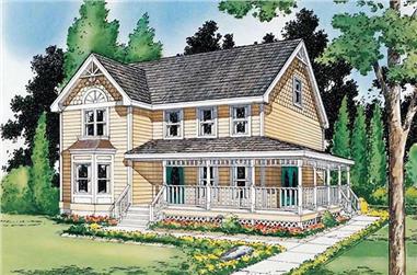 4-Bedroom, 1957 Sq Ft Country House Plan - 131-1129 - Front Exterior