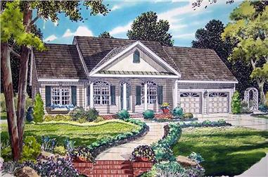 3-Bedroom, 1642 Sq Ft Colonial House Plan - 131-1134 - Front Exterior