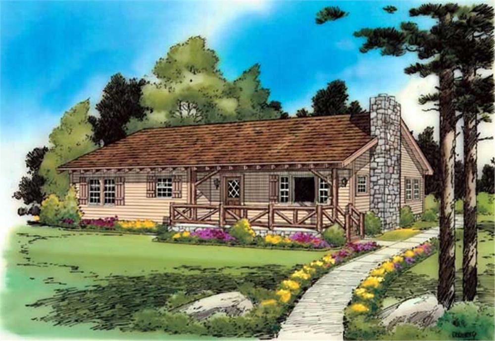 Front elevation of Ranch home (ThePlanCollection: House Plan #131-1138)