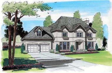 1-Bedroom, 3261 Sq Ft Colonial Home Plan - 131-1142 - Main Exterior