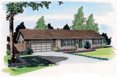 3-Bedroom, 1092 Sq Ft Ranch House Plan - 131-1150 - Front Exterior