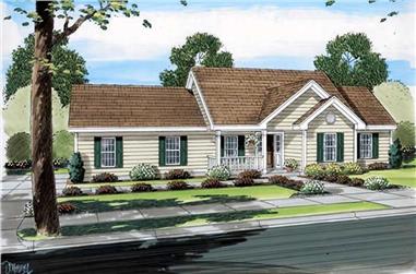 3-Bedroom, 1400 Sq Ft Country House Plan - 131-1157 - Front Exterior