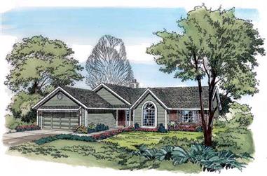 3-Bedroom, 1486 Sq Ft Country Home Plan - 131-1162 - Main Exterior