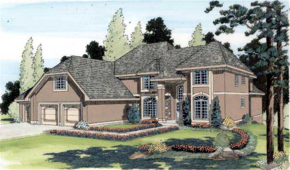 This is a colored rendering of these House Plans.