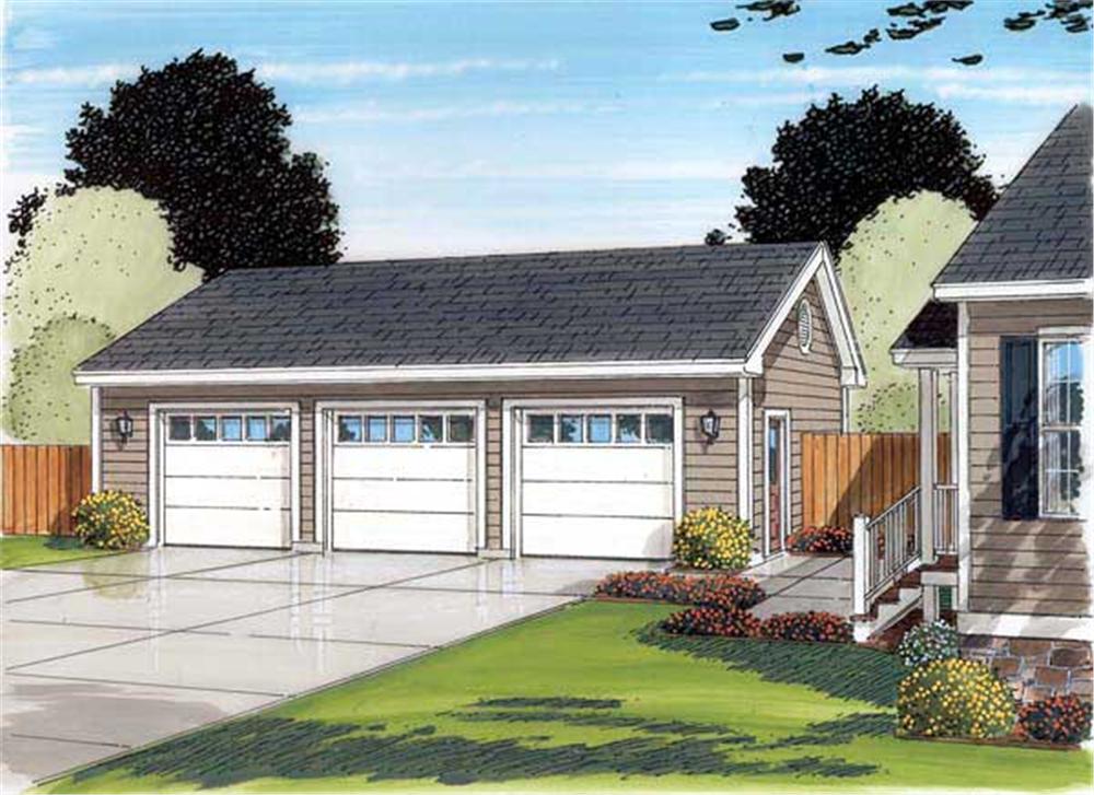 This is the colored rendering of these Garage Plans