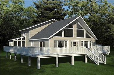 3-Bedroom, 2015 Sq Ft Vacation Homes House Plan - 131-1195 - Front Exterior