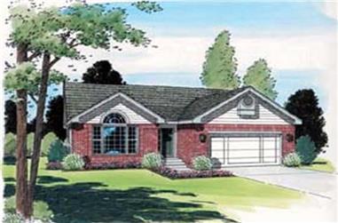 3-Bedroom, 1266 Sq Ft Ranch House Plan - 131-1216 - Front Exterior