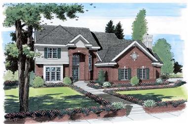 4-Bedroom, 3218 Sq Ft Colonial Home Plan - 131-1218 - Main Exterior
