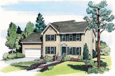 4-Bedroom, 1940 Sq Ft Colonial Home Plan - 131-1222 - Main Exterior