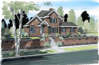 4-Bedroom, 2439 Sq Ft Colonial Home Plan - 131-1223 - Main Exterior