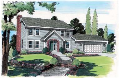 4-Bedroom, 2042 Sq Ft Colonial Home Plan - 131-1228 - Main Exterior