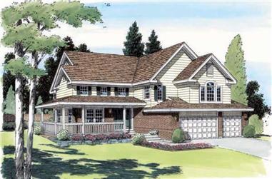 1-Bedroom, 2370 Sq Ft Country Home Plan - 131-1234 - Main Exterior