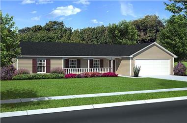 3-Bedroom, 1631 Sq Ft Country House Plan - 131-1244 - Front Exterior