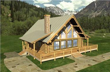 4-Bedroom, 2911 Sq Ft Log Cabin Home Plan - 132-1217 - Main Exterior