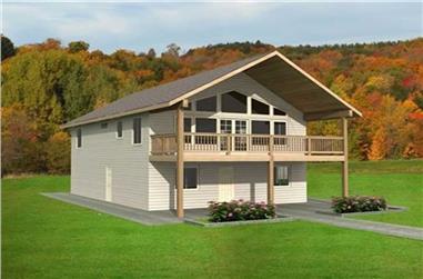 2-Bedroom, 1379 Sq Ft Contemporary Home Plan - 132-1222 - Main Exterior