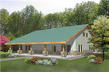 2-Bedroom, 2051 Sq Ft Barn Style House Plan - 132-1236 - Front Exterior