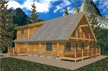 2-Bedroom, 2053 Sq Ft Log Cabin Home Plan - 132-1267 - Main Exterior