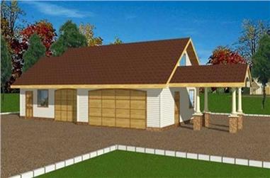 1-Bedroom, 188 Sq Ft Garage House Plan - 132-1285 - Front Exterior