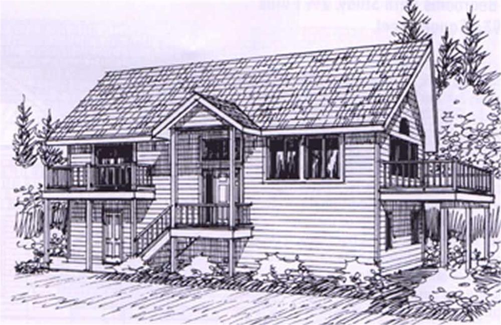 Front Elevation of this Coastal House (#132-1316) at The Plan Collection.