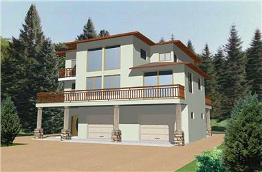 3-Bedroom, 2142 Sq Ft Contemporary Home Plan - 132-1339 - Main Exterior