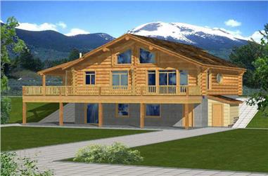 2-Bedroom, 2875 Sq Ft Log Cabin Home Plan - 132-1367 - Main Exterior