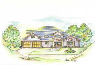6-Bedroom, 3601 Sq Ft Contemporary Home Plan - 132-1375 - Main Exterior