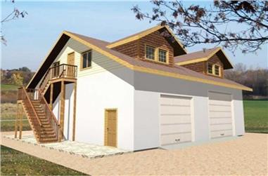 1-Bedroom, 2680 Sq Ft Garage House Plan - 132-1444 - Front Exterior