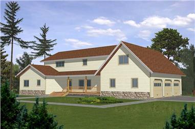 4-Bedroom, 3468 Sq Ft Contemporary Home Plan - 132-1468 - Main Exterior