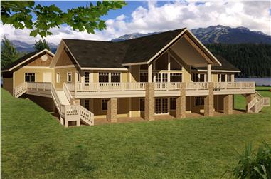 5-Bedroom, 4006 Sq Ft Traditional Home Plan - 132-1531 - Main Exterior