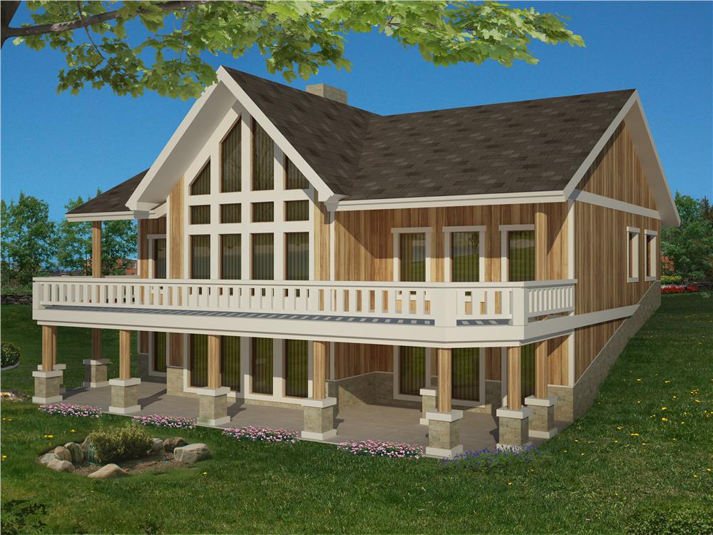 Front Elevation of this Transitional House (#132-1542) at The Plan Collection.